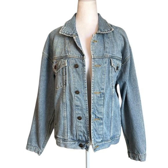 Vintage 1993 Looney Tunes of Warner Brothers Jean  Button Down Jacket Size L - Picture 1 of 17